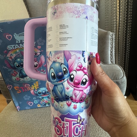Stanley Stitch Themed in pastel purple 40oz Tumbler with Handle. New. - Picture 8 of 8